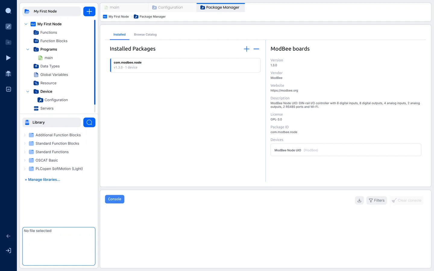 The ModBee package installed