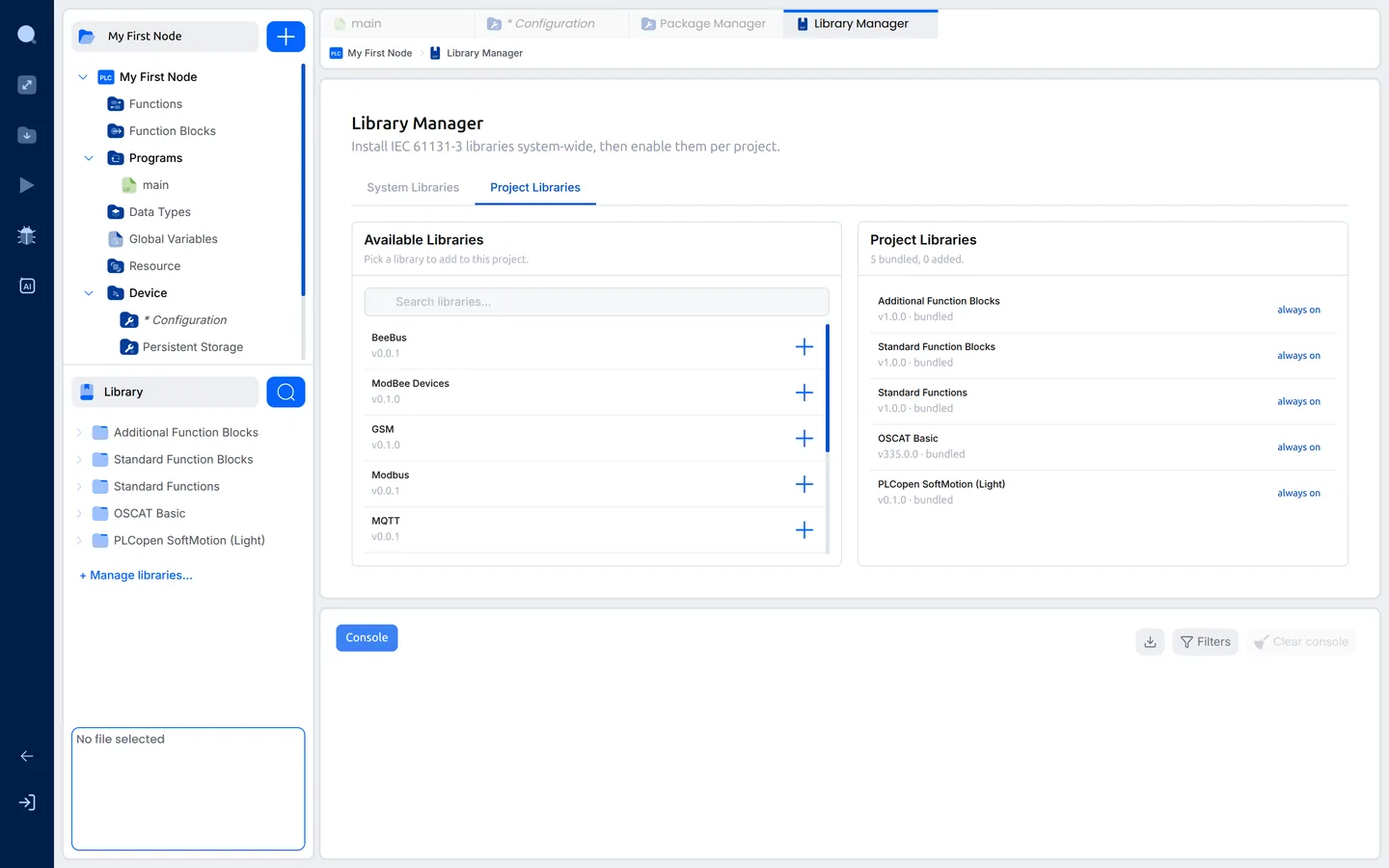 The Project Libraries tab